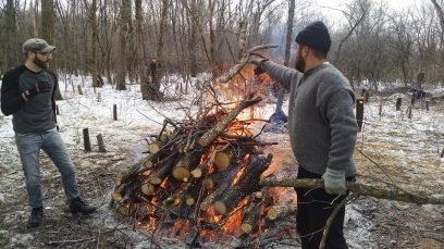 Daniel and Scott burn brush Cassi Saari, February 2015
